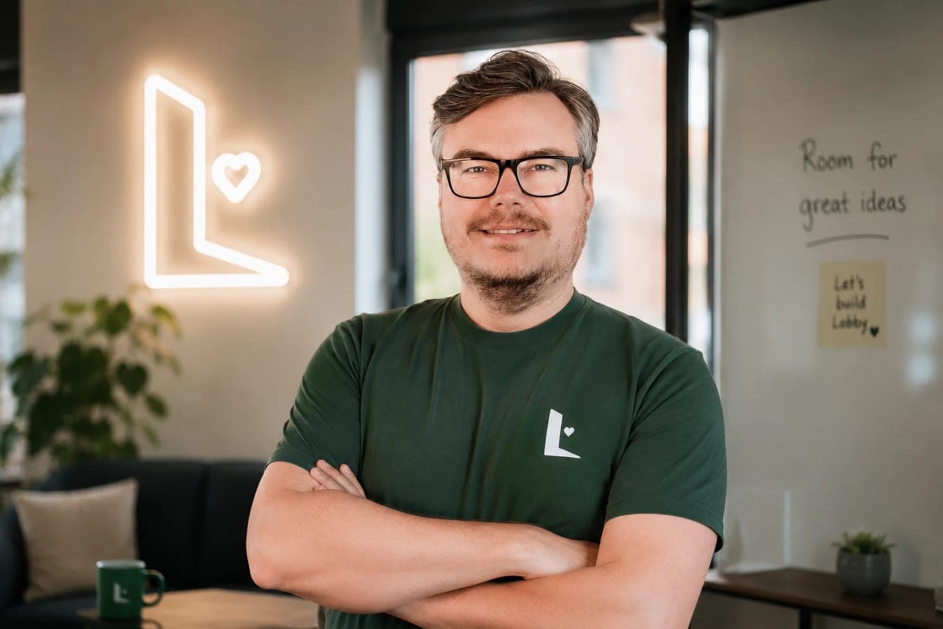 Janus Lindau, founder of Lobby, in the office